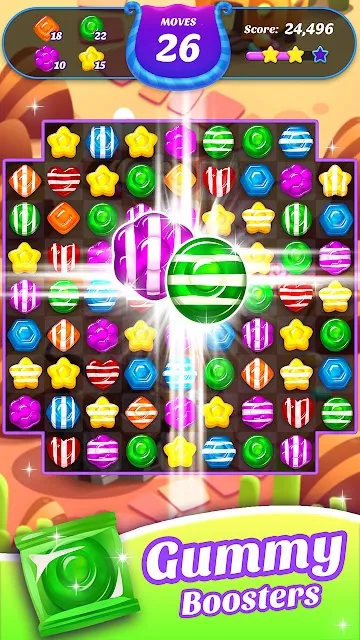 Two striped specials detonating together across the middle of a board